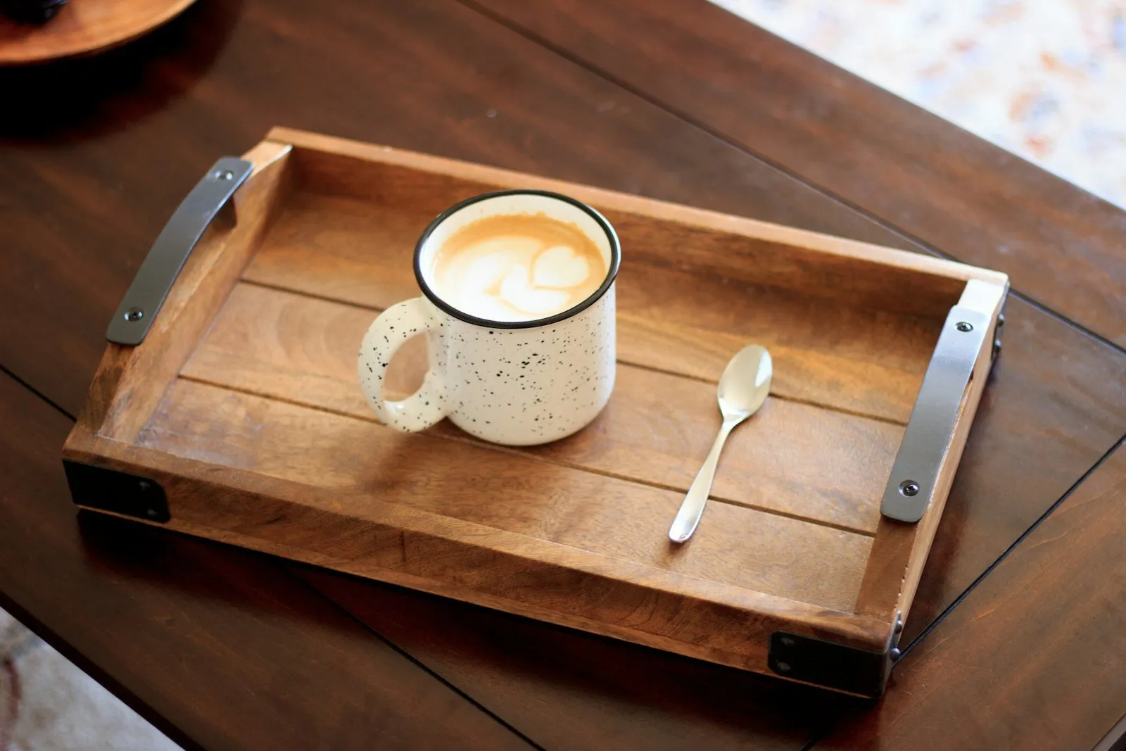 A wooden serving tray