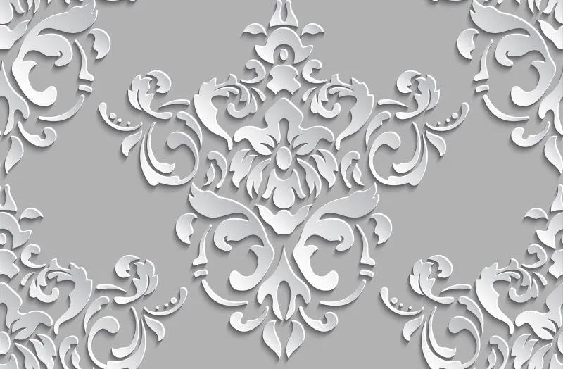 Silver Damask Relief