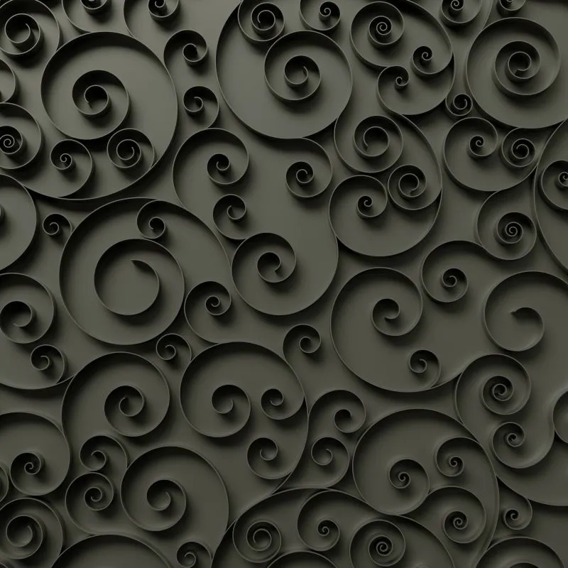 Charcoal Scroll Swirls