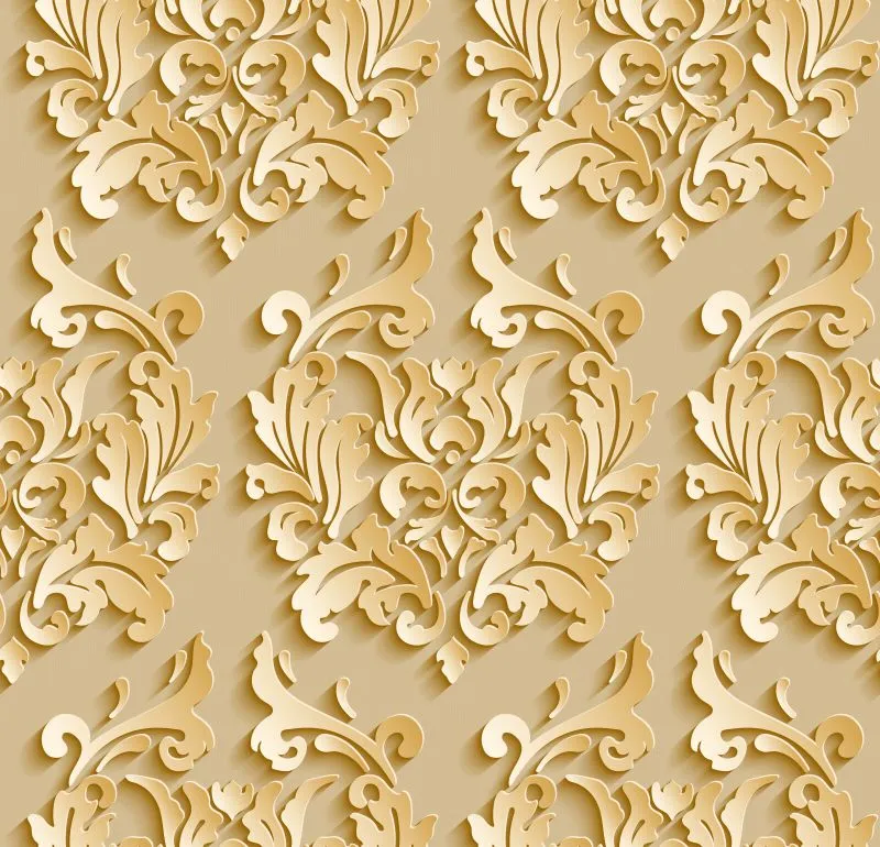 Golden Baroque Damask