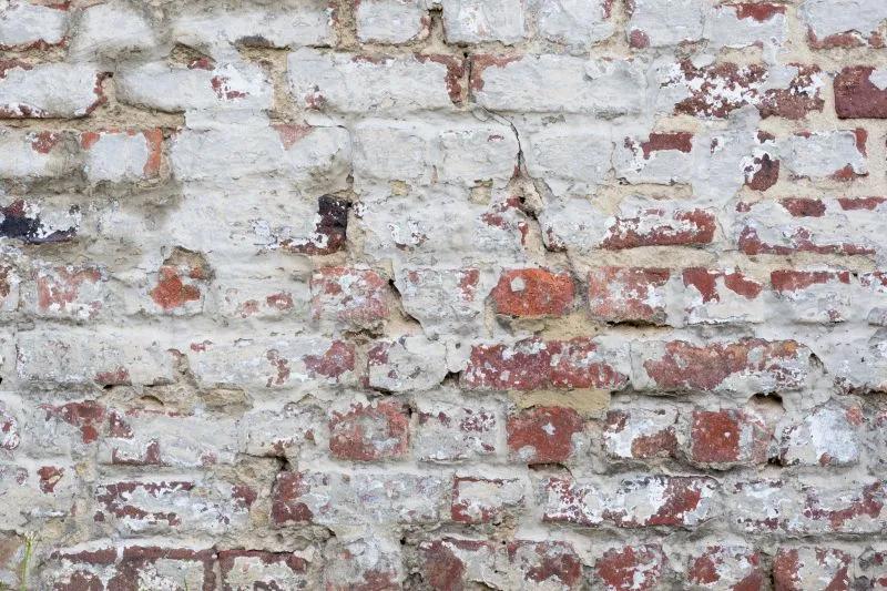 White Paint Ruins Brick