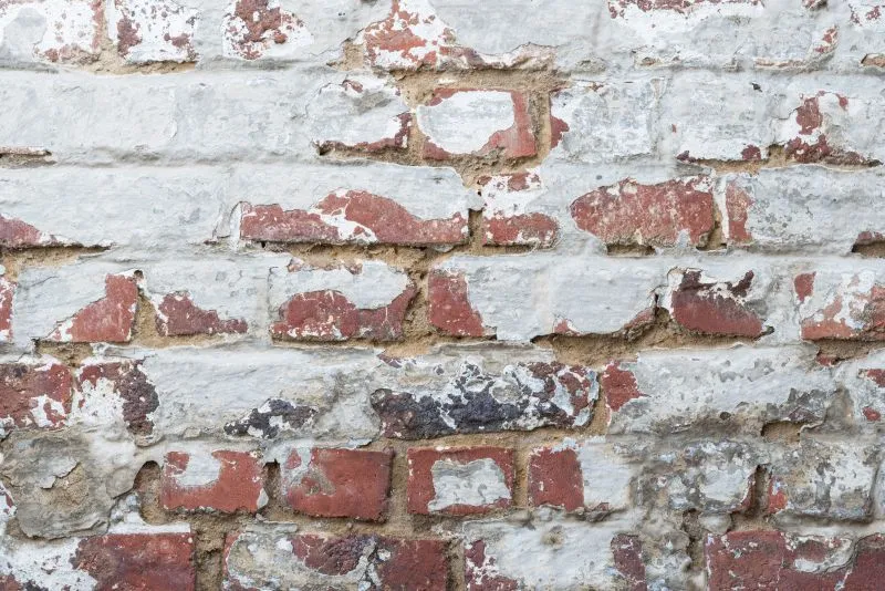 Chipped Whitewash Red Brick