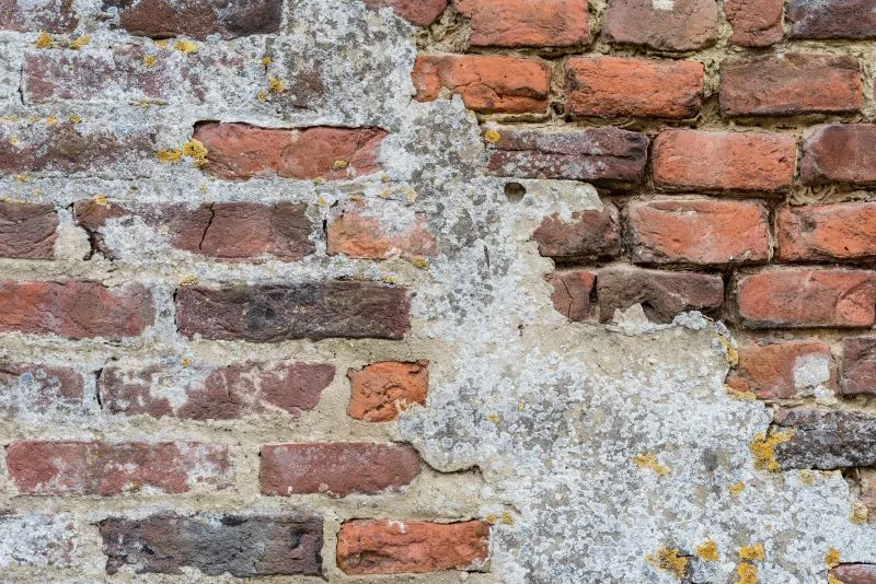 Cement Patched Red Brick