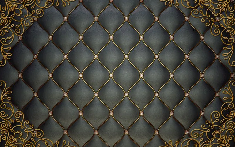Black Tufted Gold Filigree