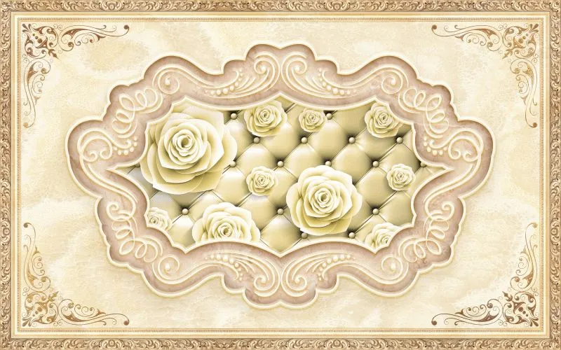 Ivory Rose Tufted Medallion