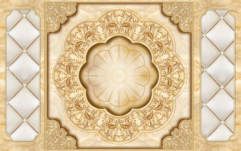 Golden Rosette Ceiling Panel