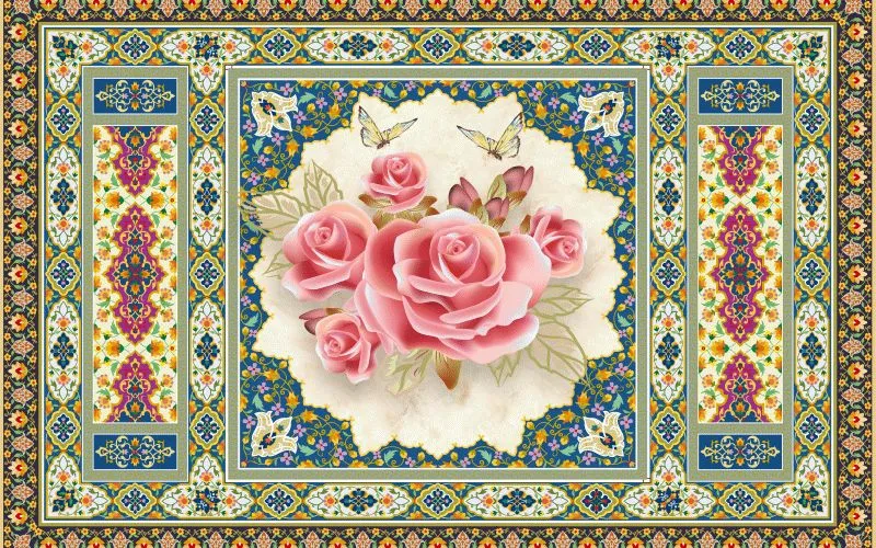 Persian Rose Carpet Panel