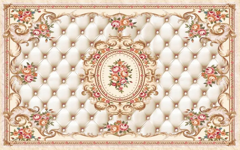Blush Tufted Floral Medallion