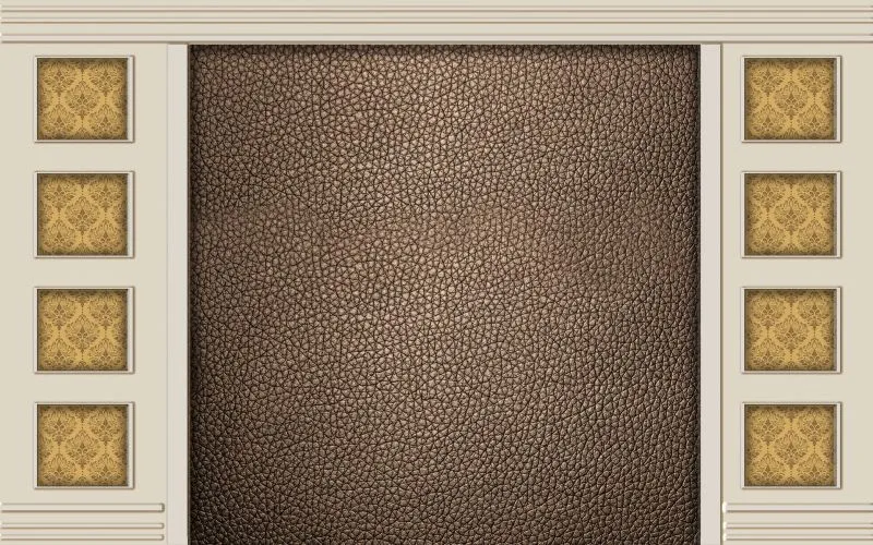 Bronze Leather Gilded Pilasters