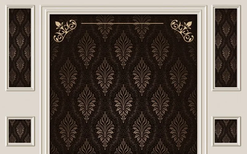 Espresso Damask Framed Panel
