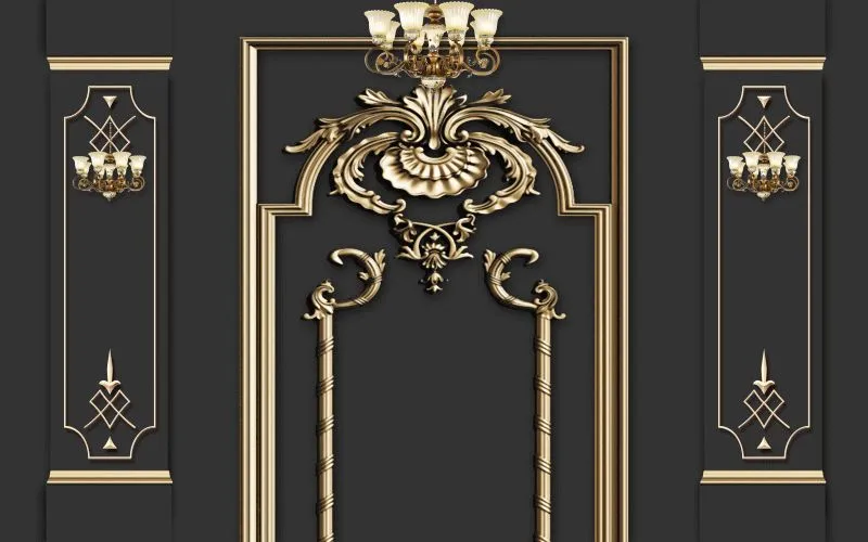 Black Baroque Gold Archway
