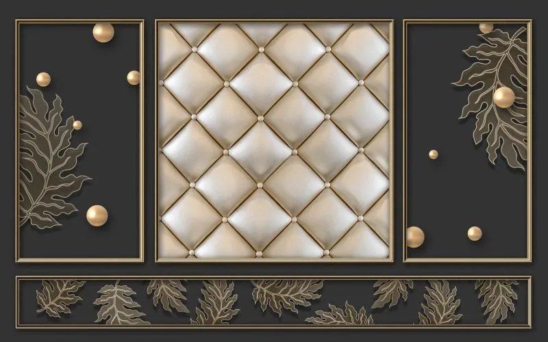 Charcoal Tufted Gold Leaf