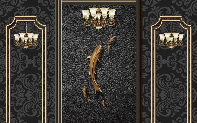 Black Damask Golden Koi