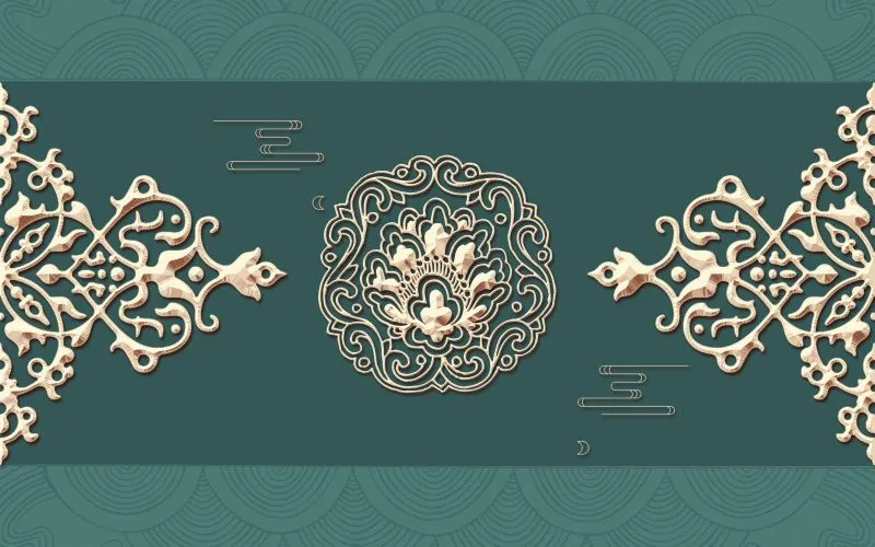 Teal Arabesque Medallion
