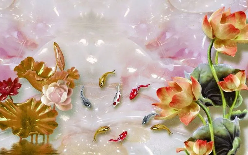 Coral Lotus Koi Marble
