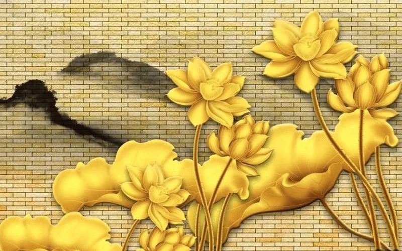 Yellow Lotus Brick Wall
