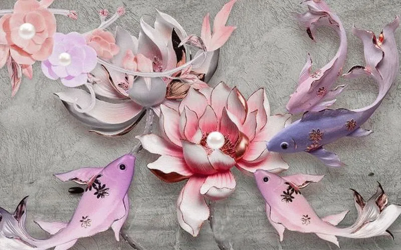 Pink Lotus Koi Relief