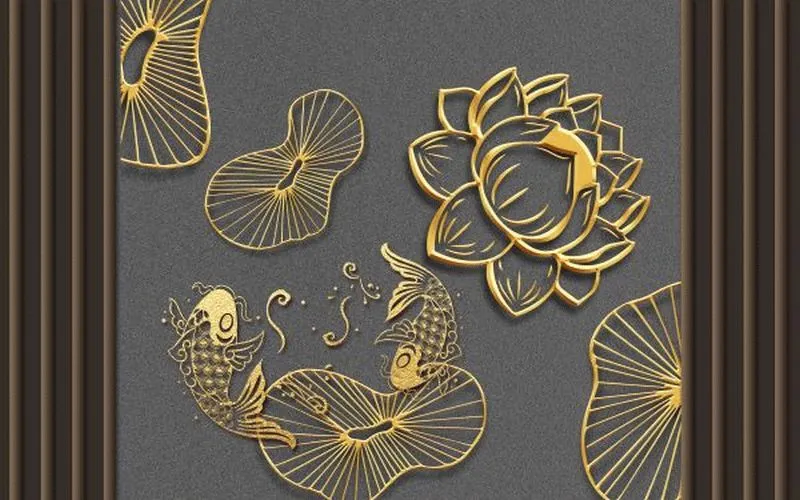 Gold Line Lotus Koi