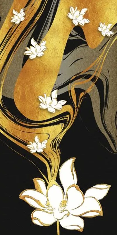 Gold Swirl White Lotus