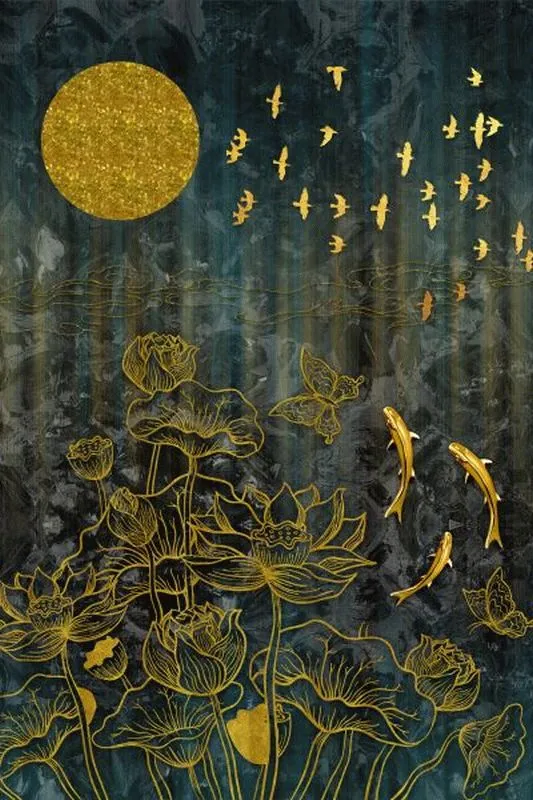 Golden Moon Lotus Night