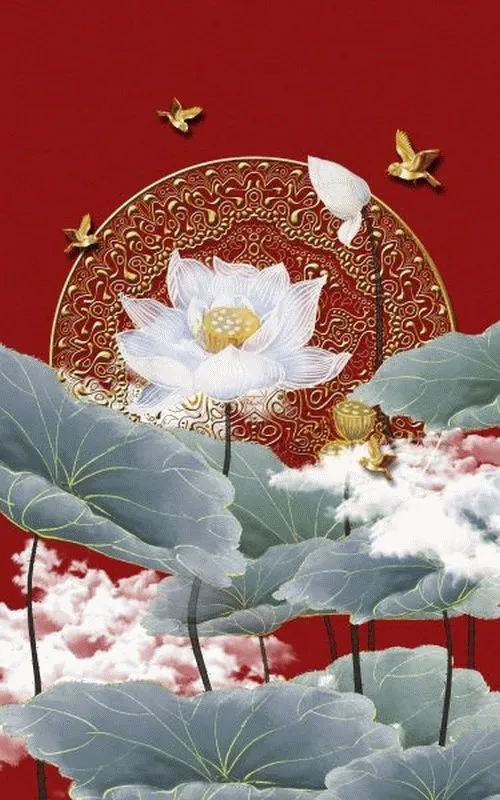 Crimson White Lotus Clouds