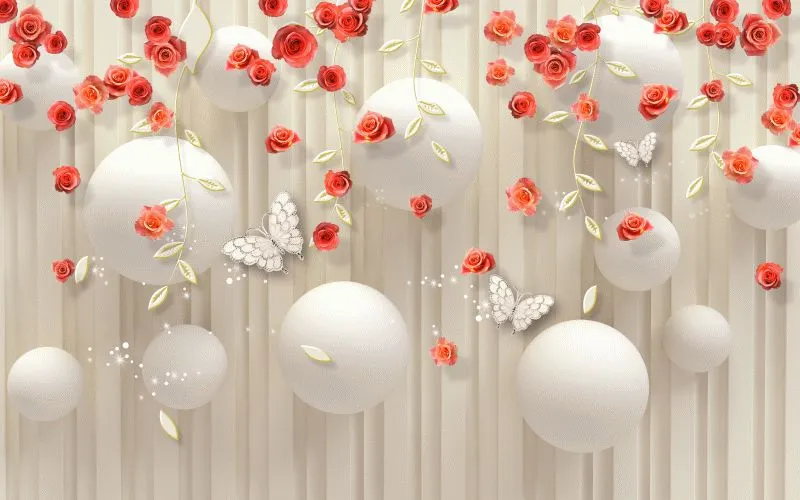 Red Roses Pearl Spheres