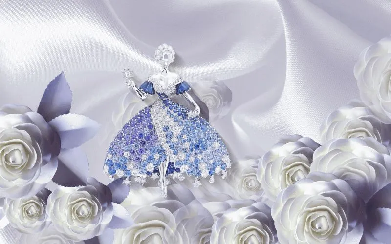 Jewelled Gown Silver Roses