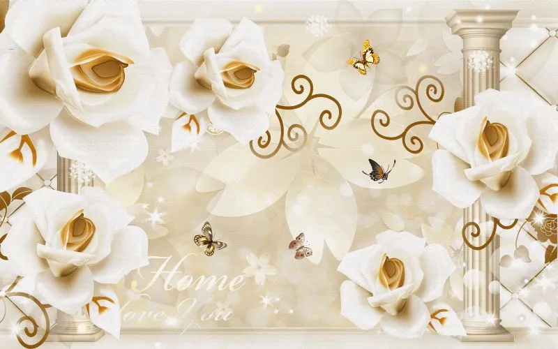 Ivory Roses Columns
