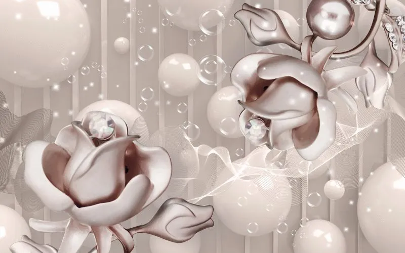 Pewter Rose Bubbles