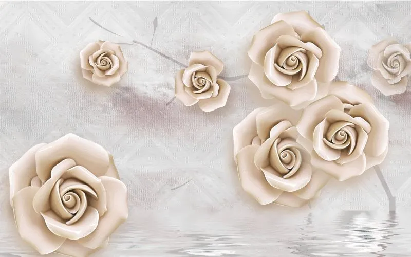 Cream Roses Reflection