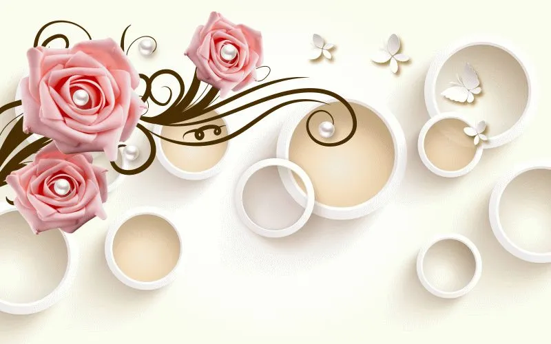 Pink Roses Ring Spheres