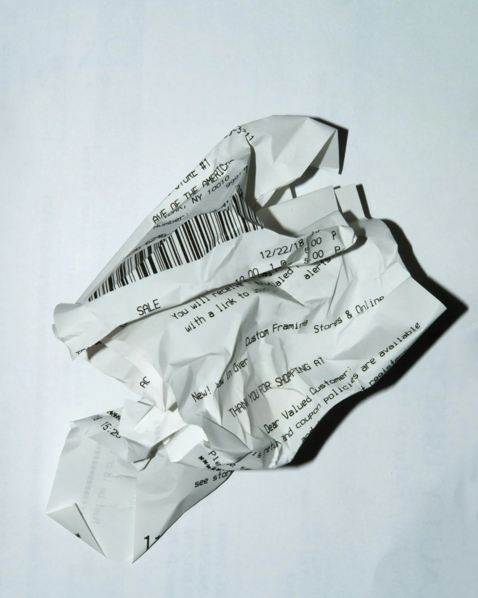 A barcode on a printed label