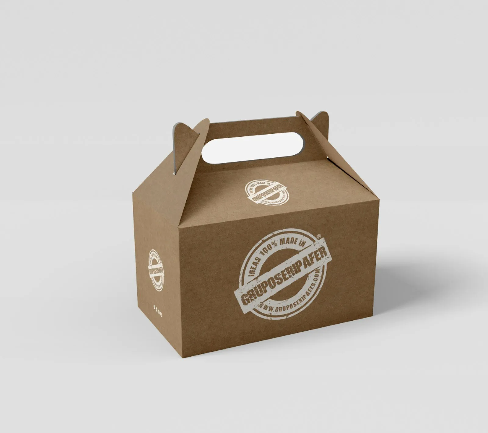 A plain branded cardboard box