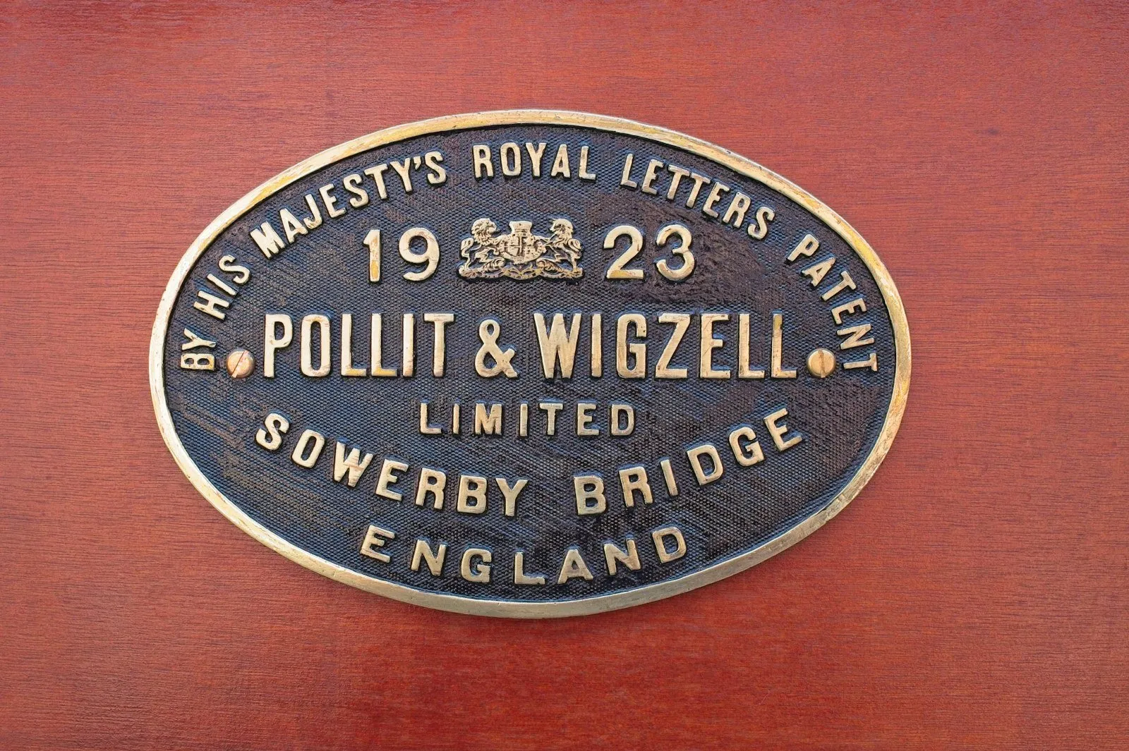 An engraved brass plaque