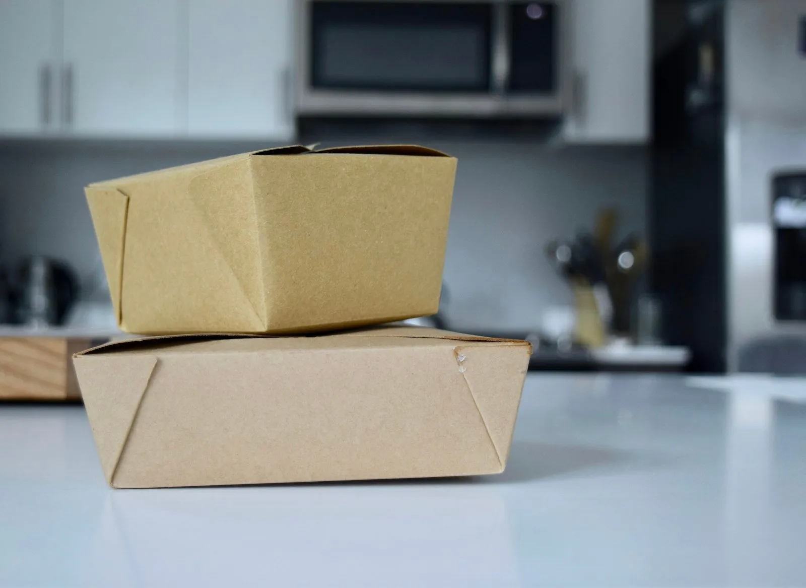 A brown cardboard box on a table