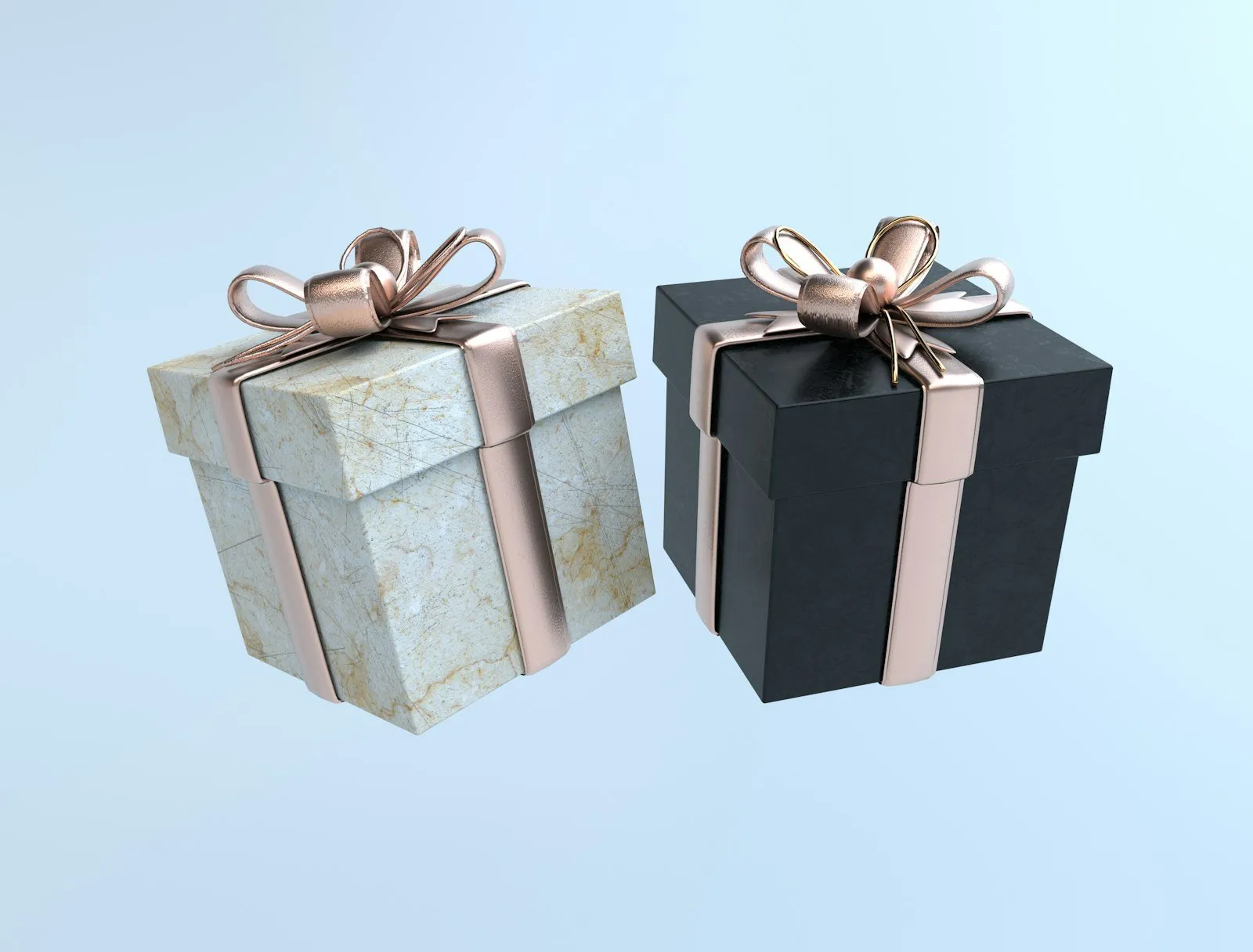 Rigid boxes with ribbons