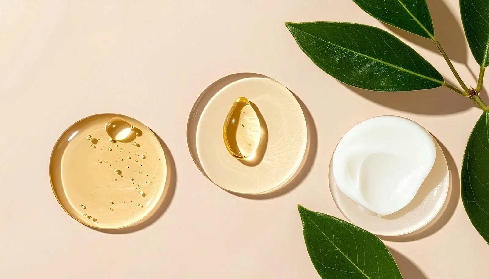 Skincare products on a light background