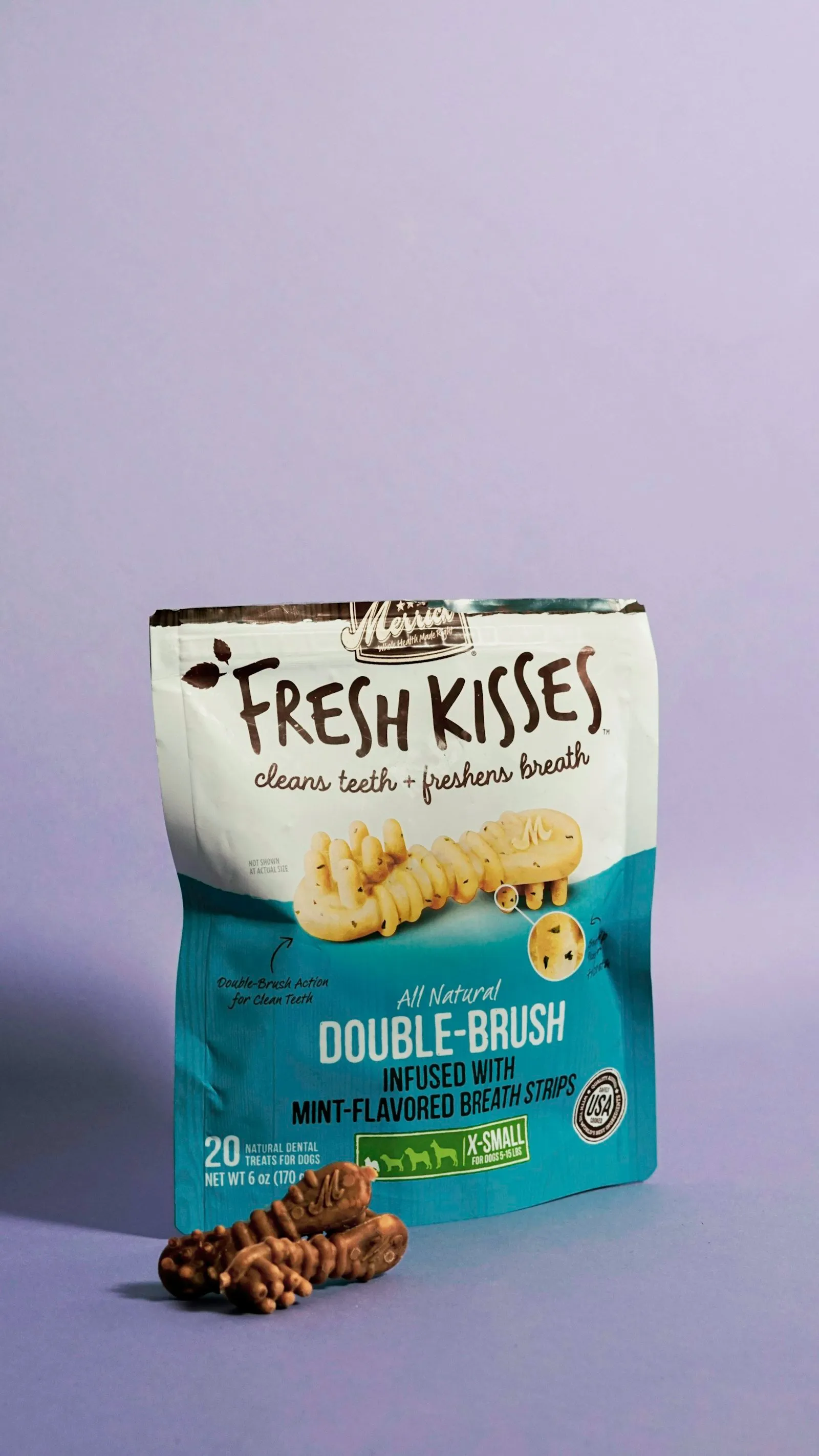 A packaged pet food bag