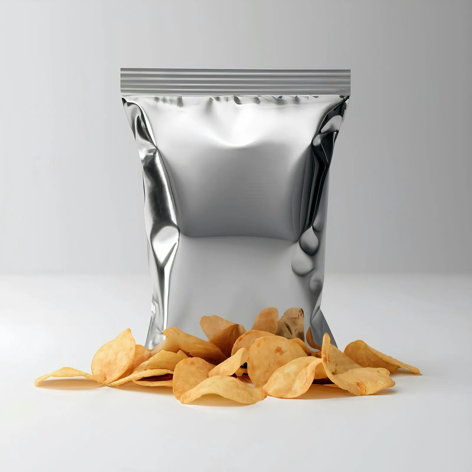 A pillow-style sealed snack pouch