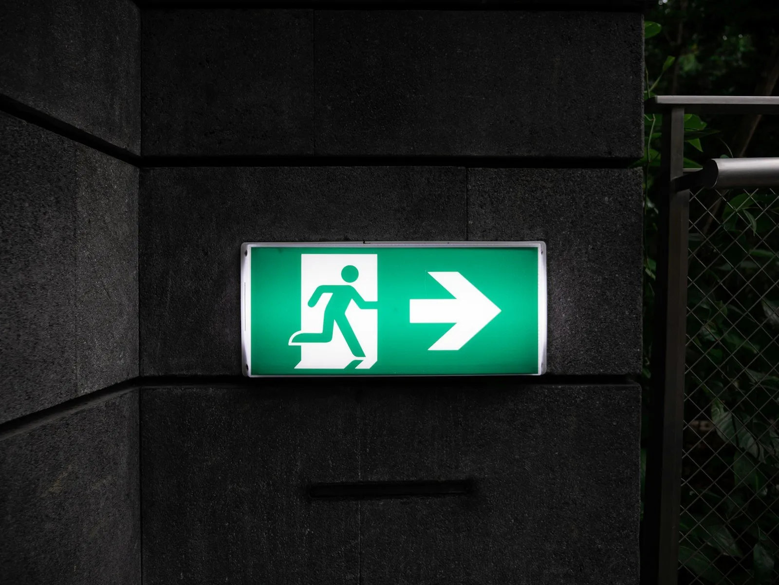 An exit sign