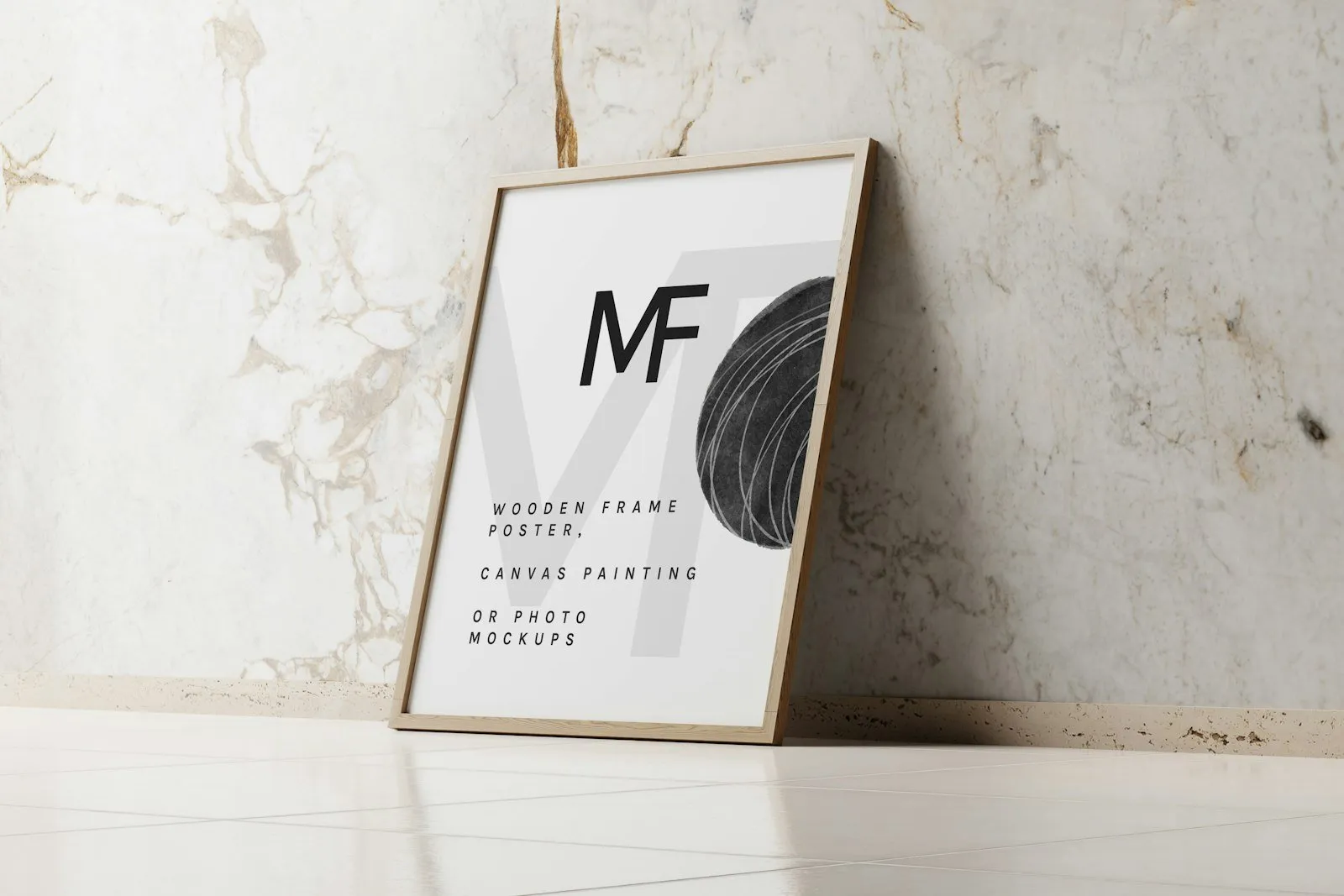 An empty picture frame sitting on a wooden floor